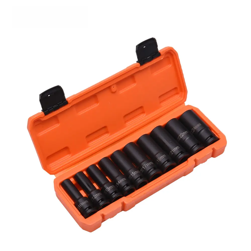 Maleta De Dados De Impacto 10 Piezas 1/2" largos 