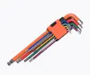 Llave Allen Punta Bola Harden Extra Larga 9 Piezas