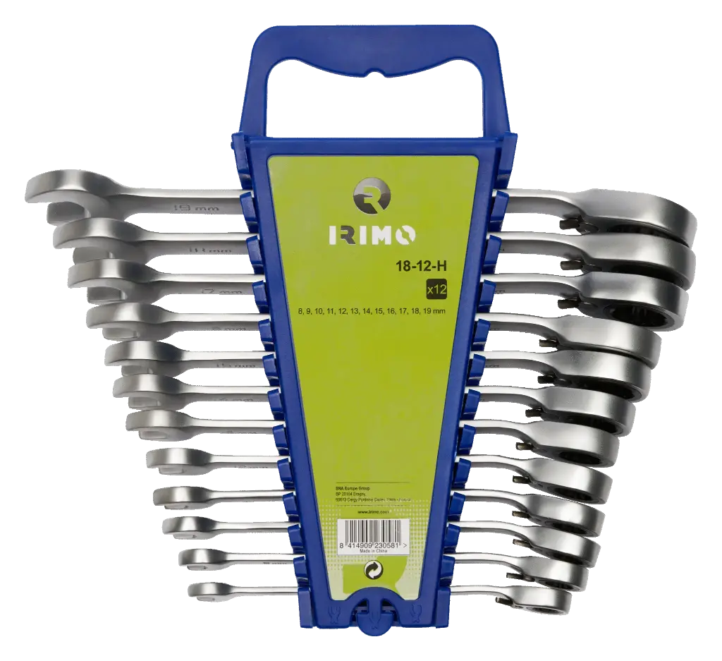 Set De Llaves Punta Corona Con Chicharra 8-19mm 12 piezas Irimo