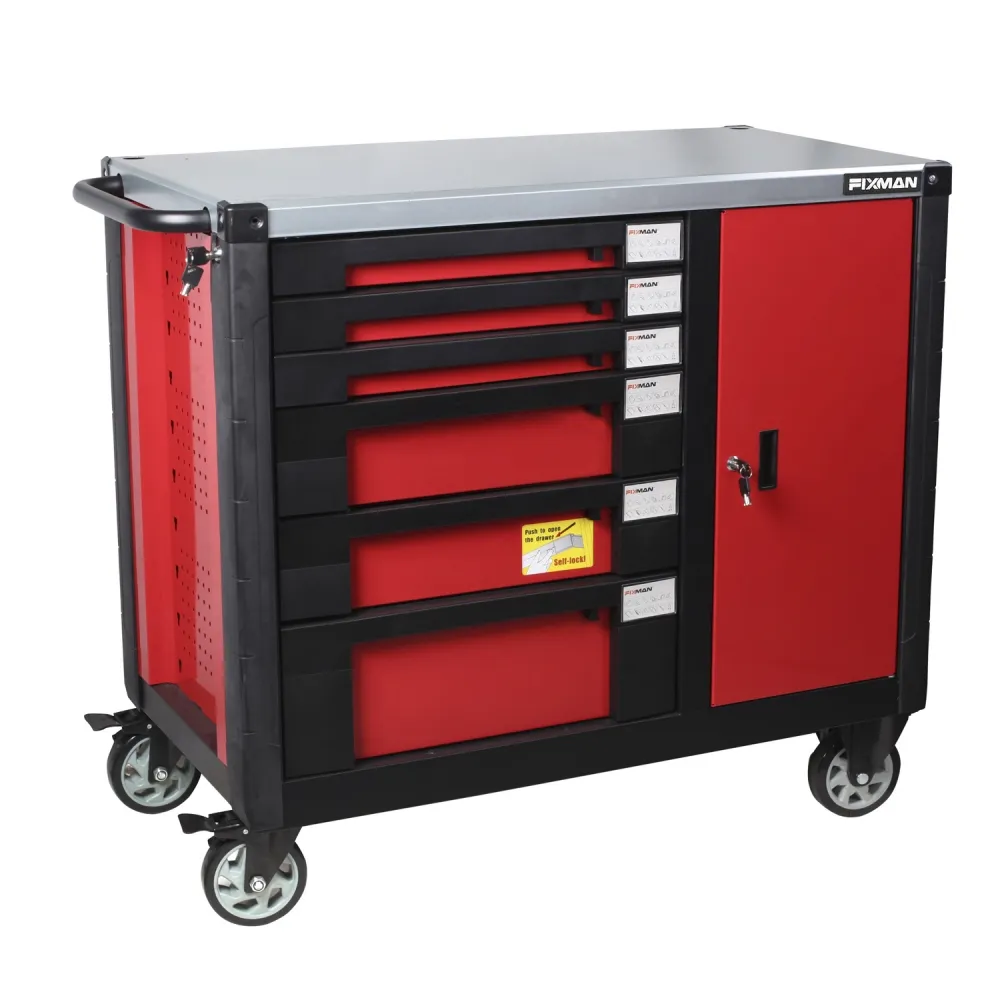 Carro Porta Herramientas 6 Cajones + 3 Repisas Con Tapa FIXMAN