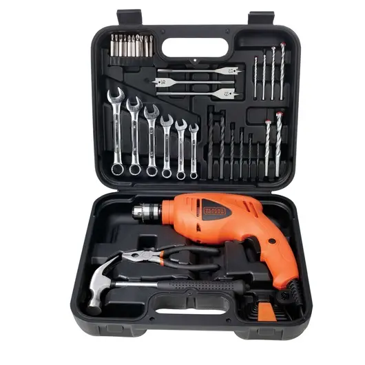 Taladro Percutor + Maleta + 41 Accesorios Black & Decker 