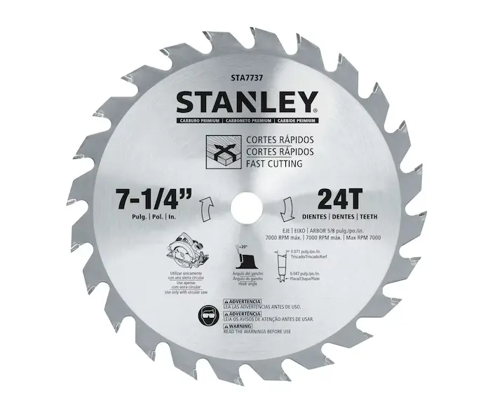 Disco Sierra Circular Stanley 7 ¼ 24T 