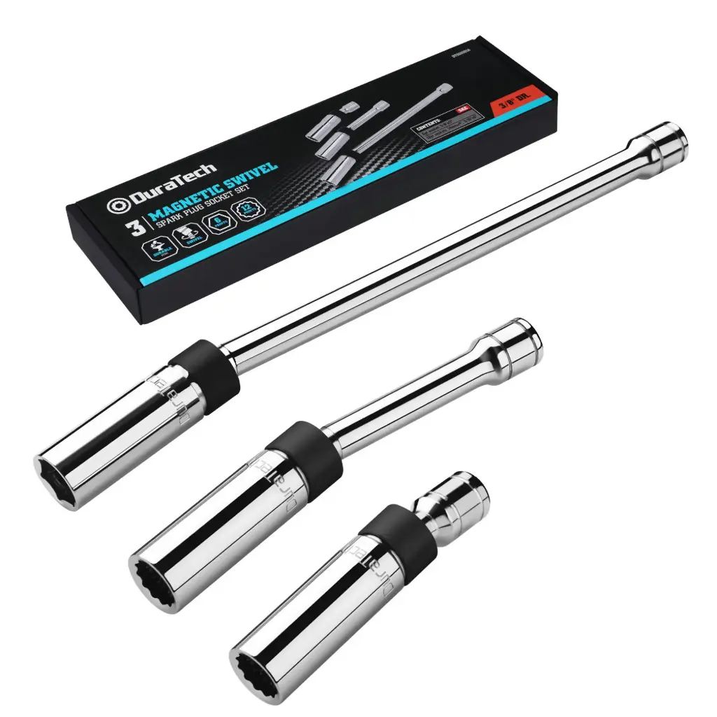 Set de extractores de bujía con extensión giratoria magnéticas 3/8" Duratech