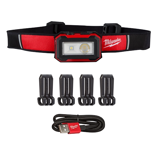 Linterna de Casco Magnética Recargable USB Milwaukee 