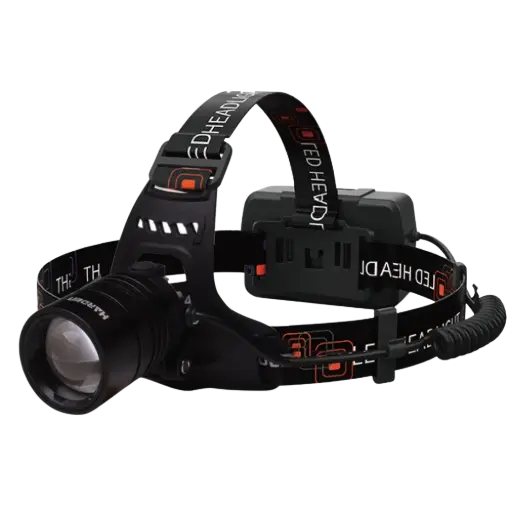 [660735] Linterna de cabeza recargable 1800mah li-ion Harden