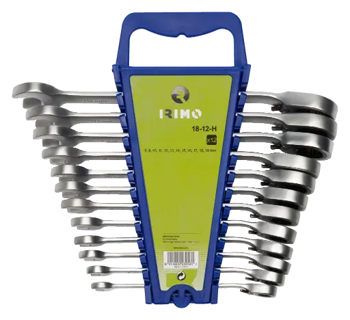 [18-12-H] Set De Llaves Punta Corona Con Chicharra 8-19mm 12 piezas Irimo