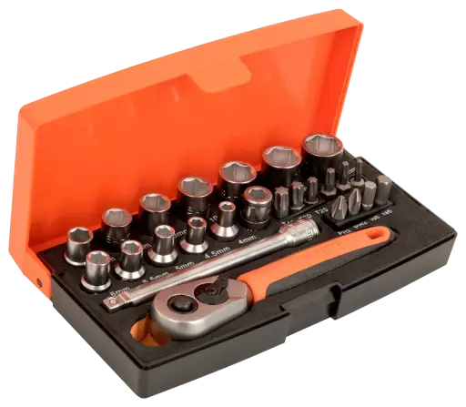 [SBSL25] Maleta de dados con chicharra cuadrado de 1/4" Bahco 