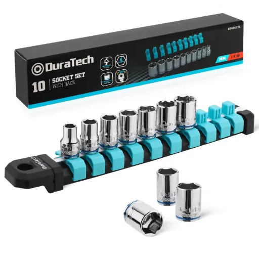 [DT401022] Set de 10 piezas dados métricos cortos 3/8 Duratech