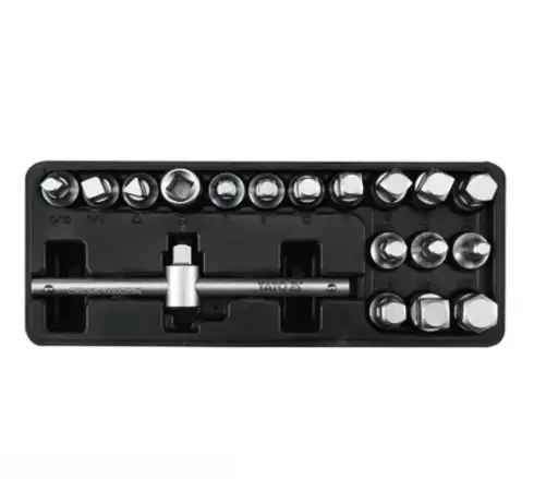[YT-0599] Maleta de Extractor De Tapon de Aceite 3/8" 18 Piezas Yato