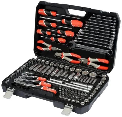 [YT-38881] Maleta de dados 1/4" 3/2" 1/2" y Herramientas 129 piezas Yato